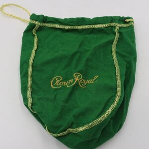 Crown Royal Small Green Velvet Drawstring Bag Collectible Vintage Accessory